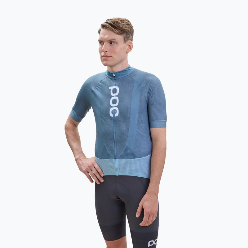 Maglia ciclismo POC Essential Road Logo uomo blu calcite/blu minerale