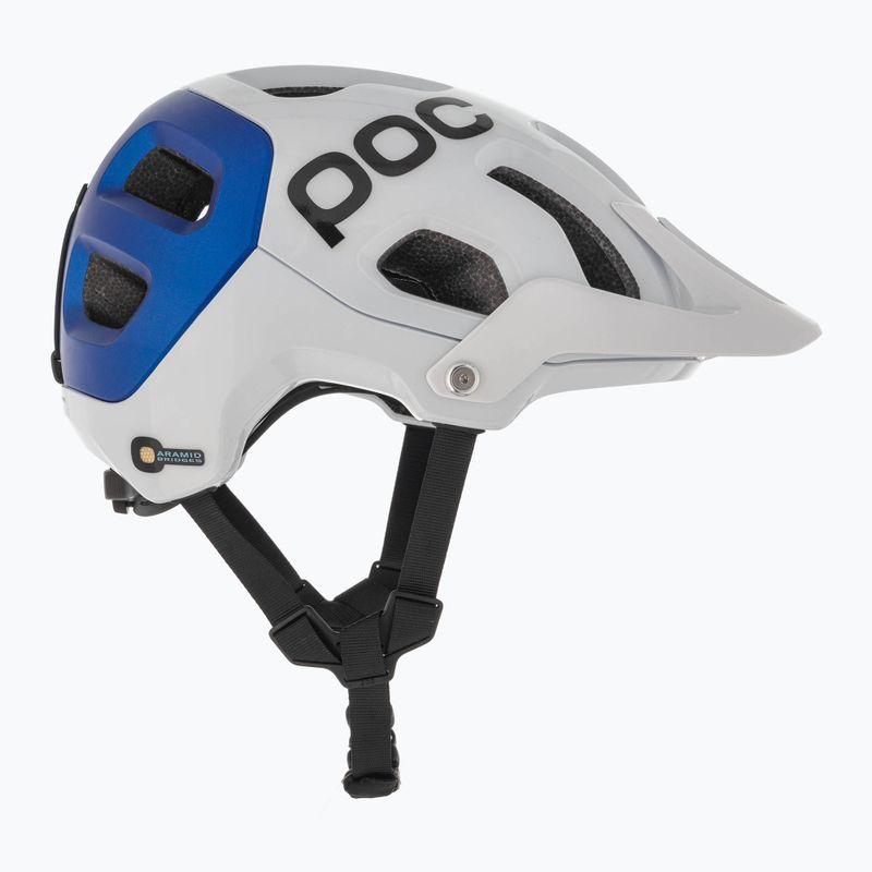 Casco da bicicletta MTB POC Tectal Race MIPS idrogeno bianco/blu opaco metallizzato 4