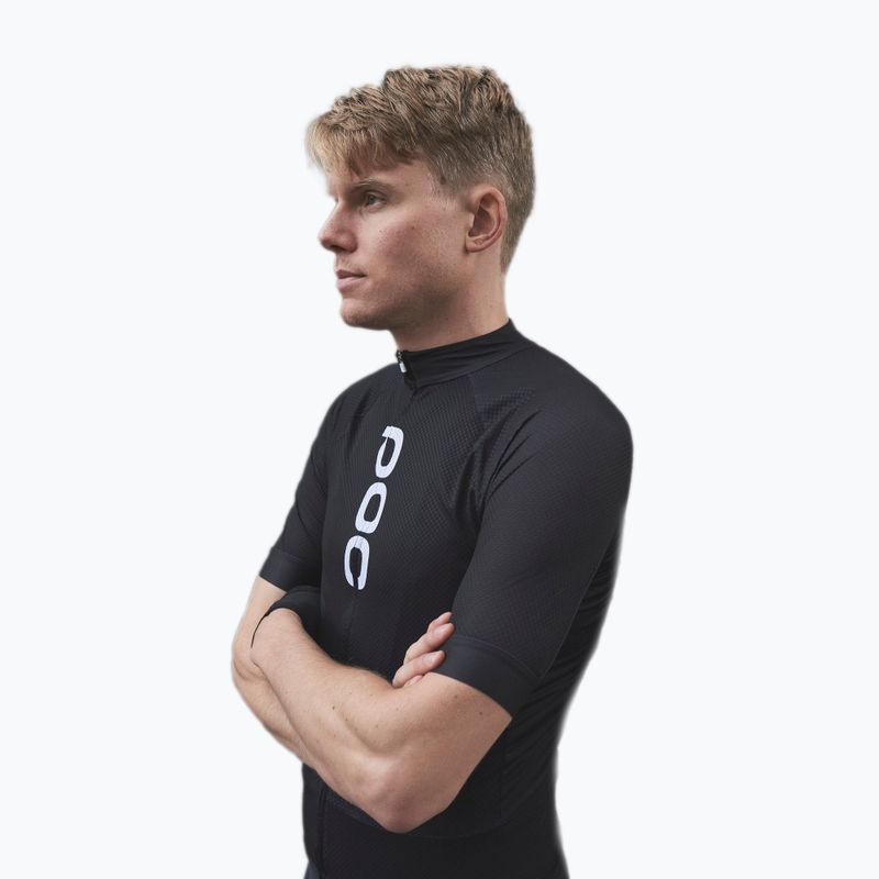 Maglia da ciclismo POC Essential Road Logo uomo nero uranio 3