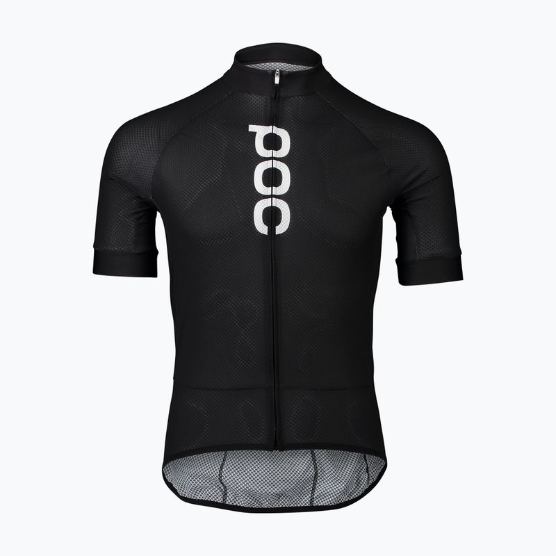 Maglia da ciclismo POC Essential Road Logo uomo nero uranio 5