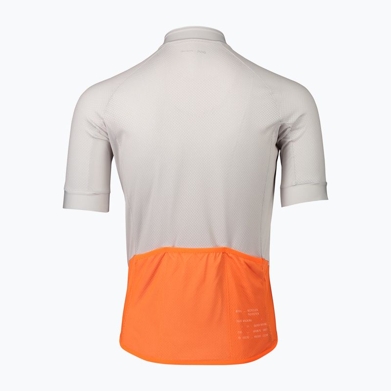 Maglia da ciclismo POC Essential Road Logo uomo grigio granito/arancio rosa 7