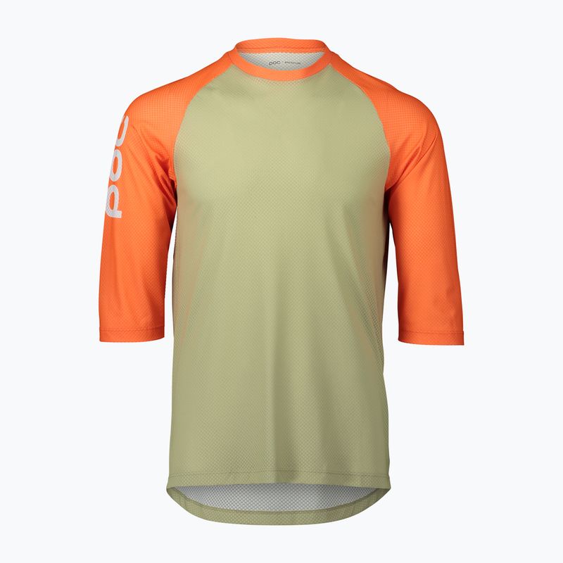 Maglia da ciclismo POC MTB Pure 3/4 verde prehnite/arancio rosa da uomo