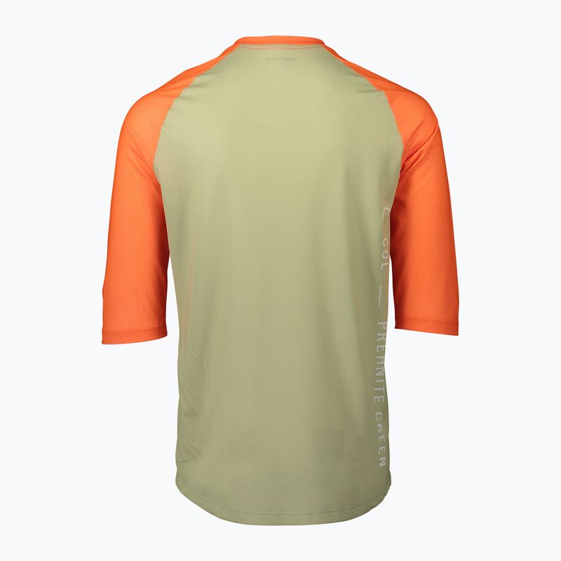 Maglia da ciclismo POC MTB Pure 3/4 verde prehnite/arancio rosa da uomo 2