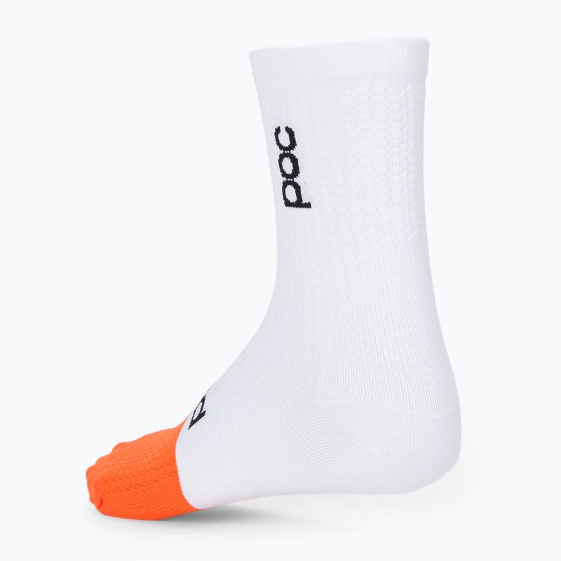 Calzini da ciclismo POC Flair Mid hydrogen bianco/arancio rosa 2