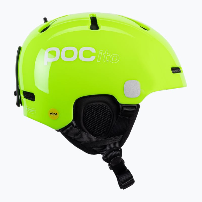 Casco da sci per bambini POC POCito Fornix MIPS giallo fluorescente/verde 4