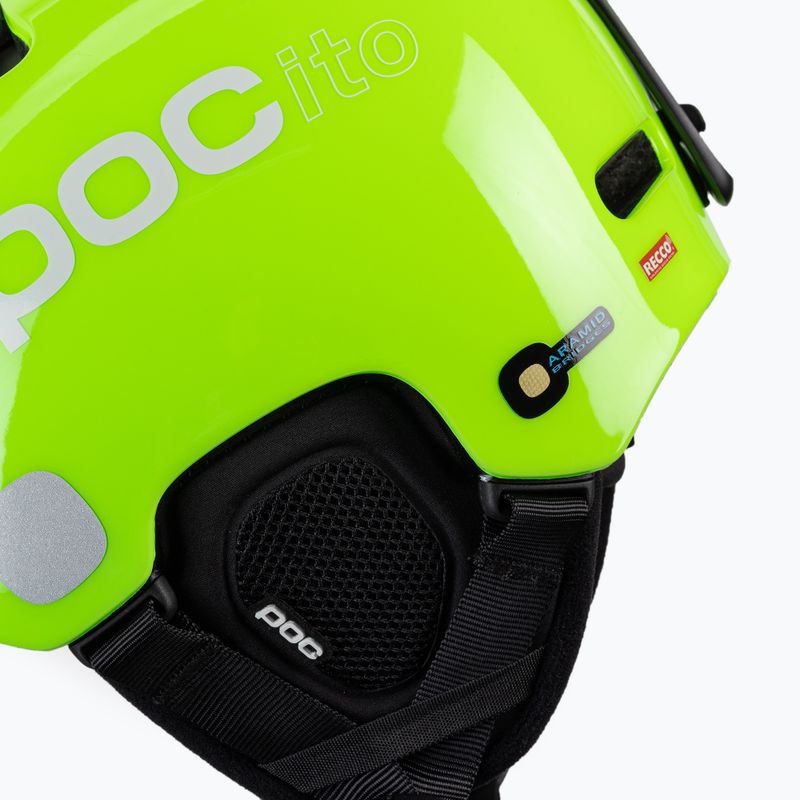 Casco da sci per bambini POC POCito Fornix MIPS giallo fluorescente/verde 7