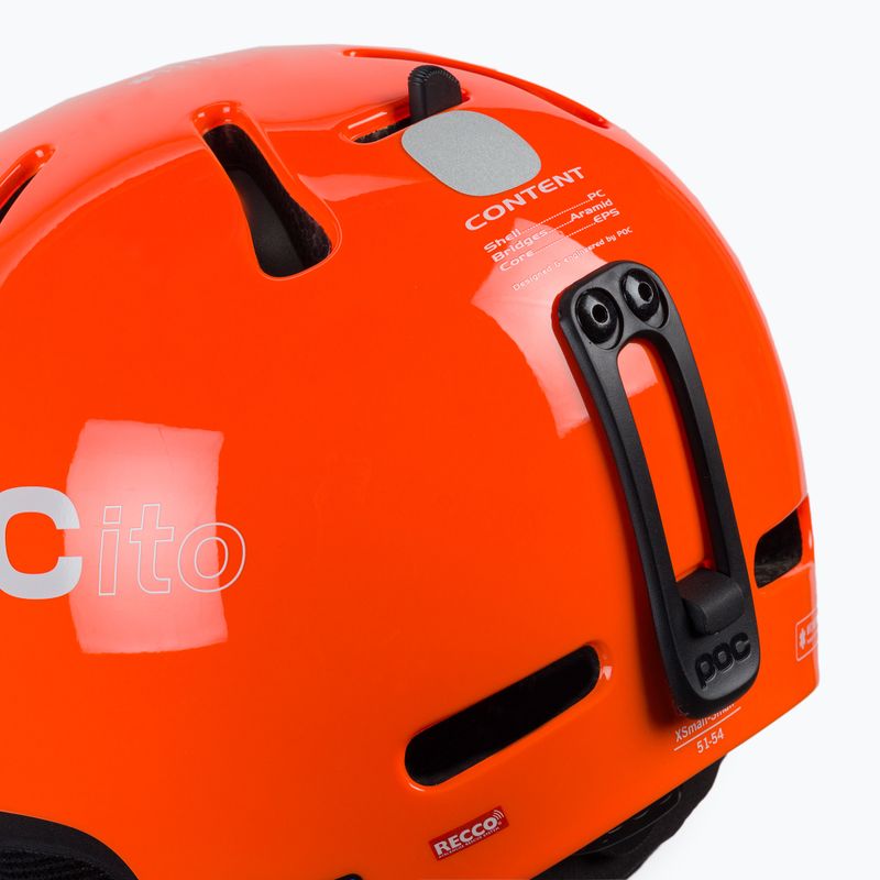 Casco da sci per bambini POC POCito Fornix MIPS arancione fluorescente 6