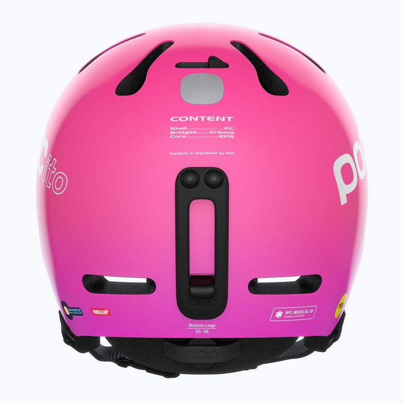 Casco da sci per bambini POC POCito Fornix MIPS rosa fluorescente 12