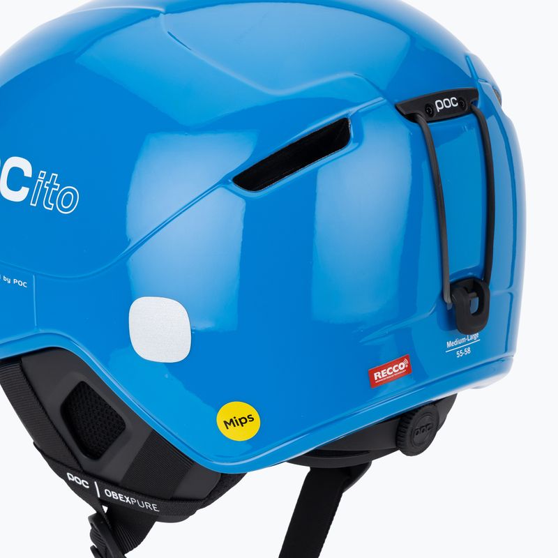 Casco da sci per bambini POC POCito Obex MIPS blu fluorescente 8
