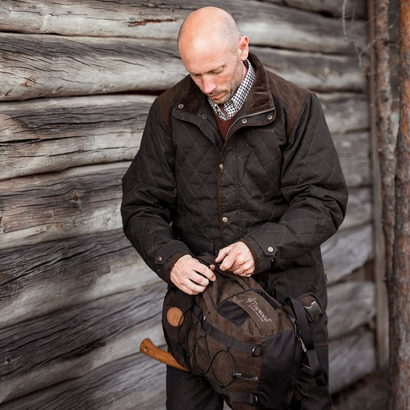 Zaino da trekking Pinewood Outdoor 22 l in pelle scamosciata marrone 8