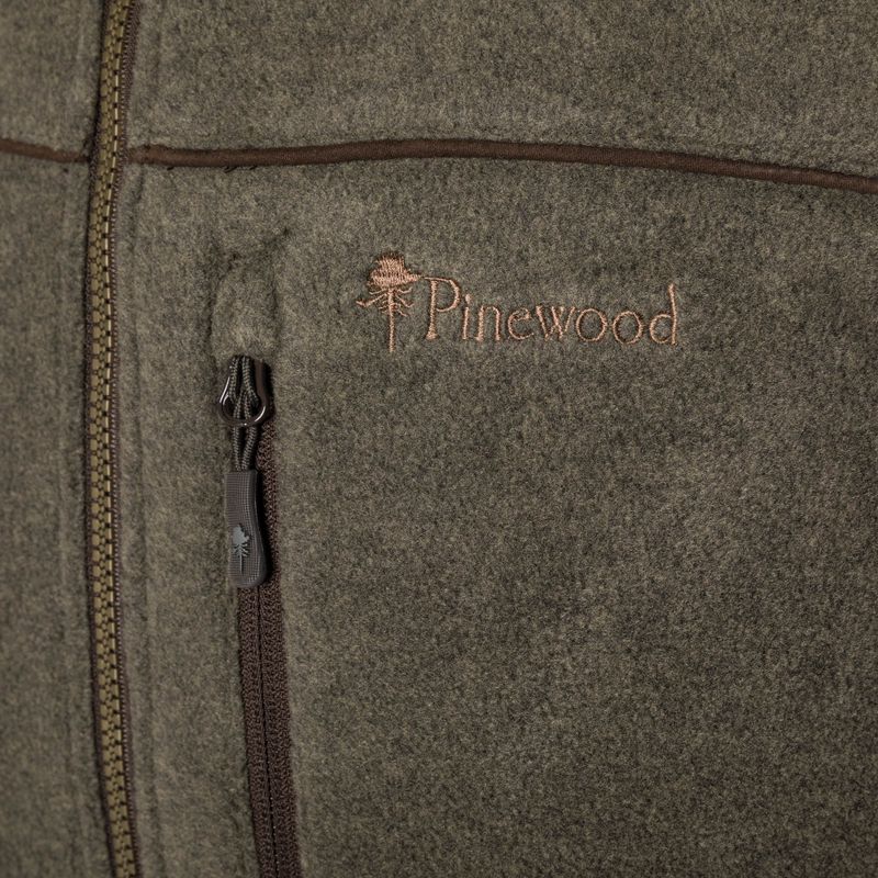 Felpa trekking da uomo Pinewood Prestwick Exclusive oliva mel/camoscio marrone 4