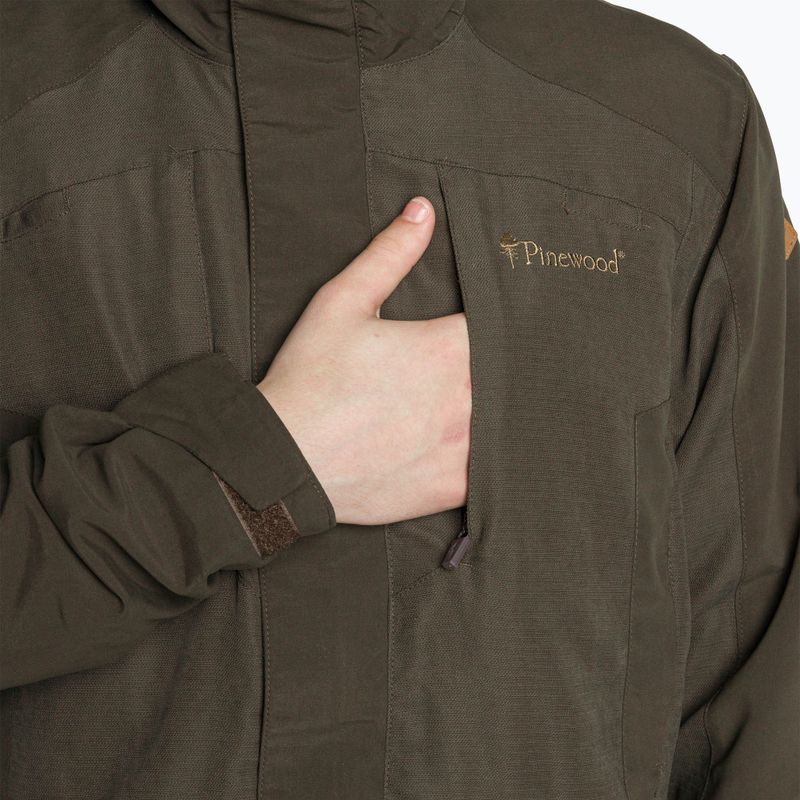 Giacca antipioggia da uomo Pinewood Smaland Light in pelle scamosciata marrone 3