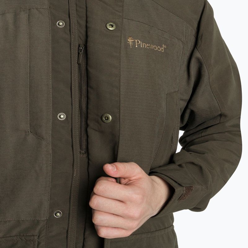 Giacca antipioggia da uomo Pinewood Smaland Light in pelle scamosciata marrone 5