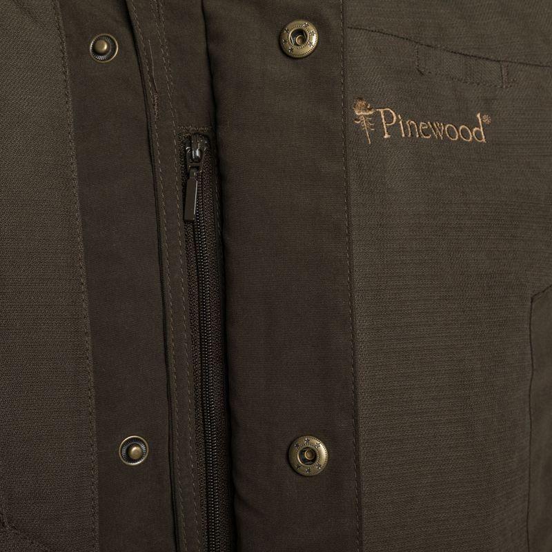 Giacca antipioggia da uomo Pinewood Smaland Light in pelle scamosciata marrone 12