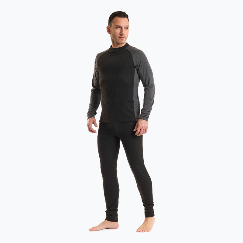 Set di intimo termico da uomo Pinewood Finnveden Base Layer nero/grigio scuro