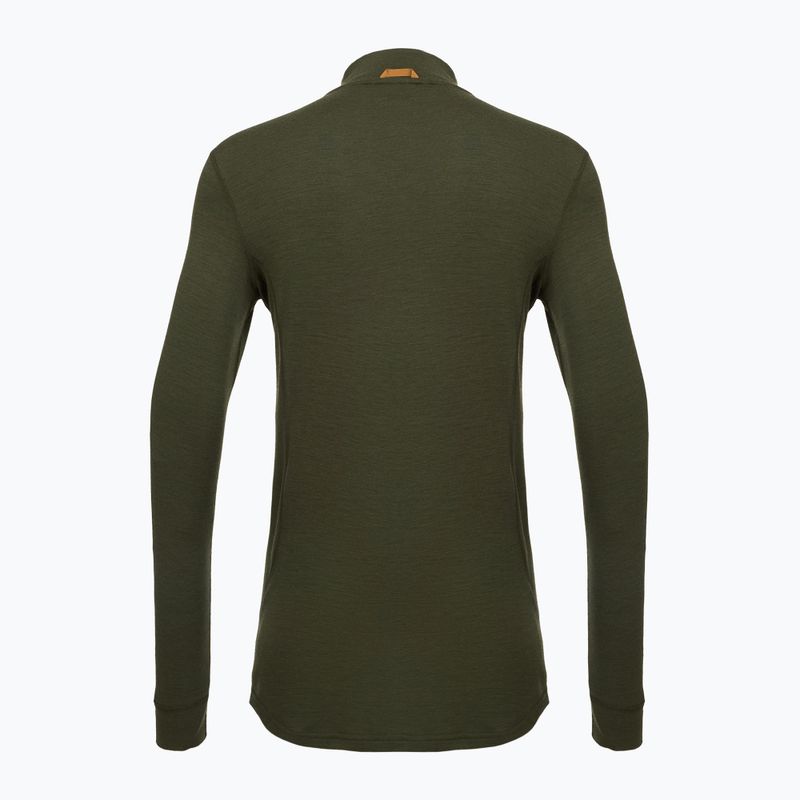 Felpa termica Pinewood Abisko Merino Base Layer Half Zip Uomo d.mossgreen 2