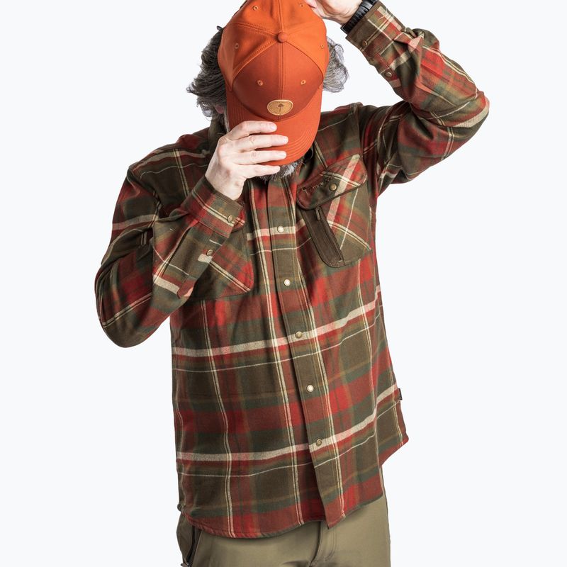 Camicia da uomo Pinewood Cornwall d.verde/d.rame
