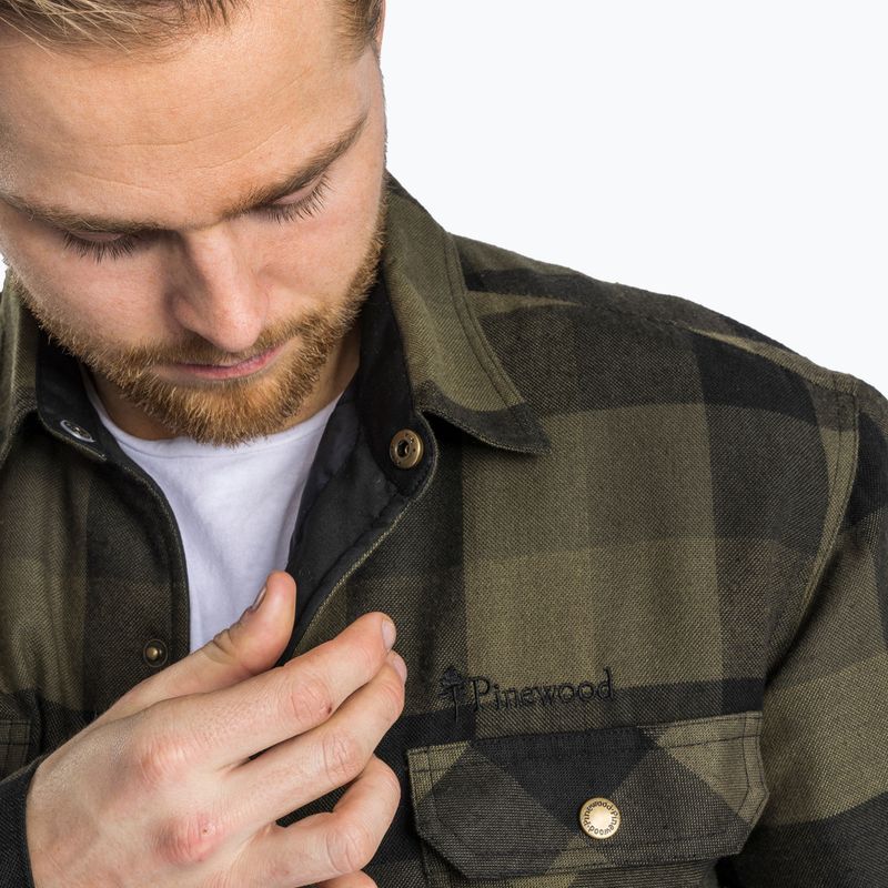 Camicia Pinewood Canada Classic 2.0 verde/nero da uomo 3