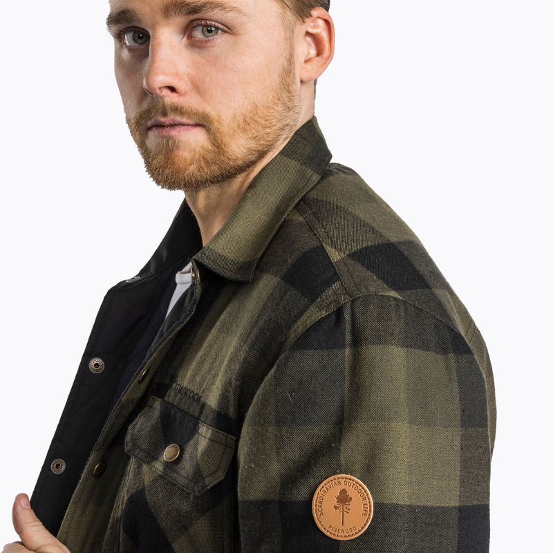 Camicia Pinewood Canada Classic 2.0 verde/nero da uomo 4
