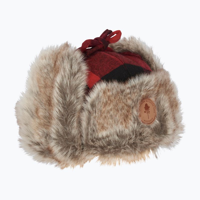 Berretto invernale Pinewood Classic Checked Fur rosso / nero 3