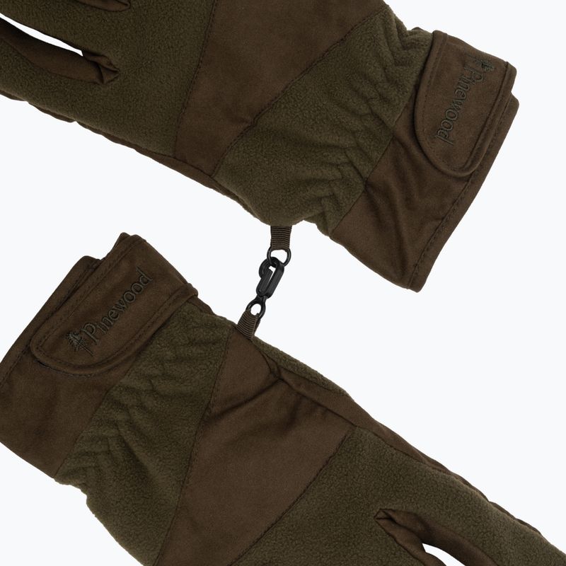 Pinewood Småland Hunters Extreme Fleece guanti da uomo h.brown / suede brown 4