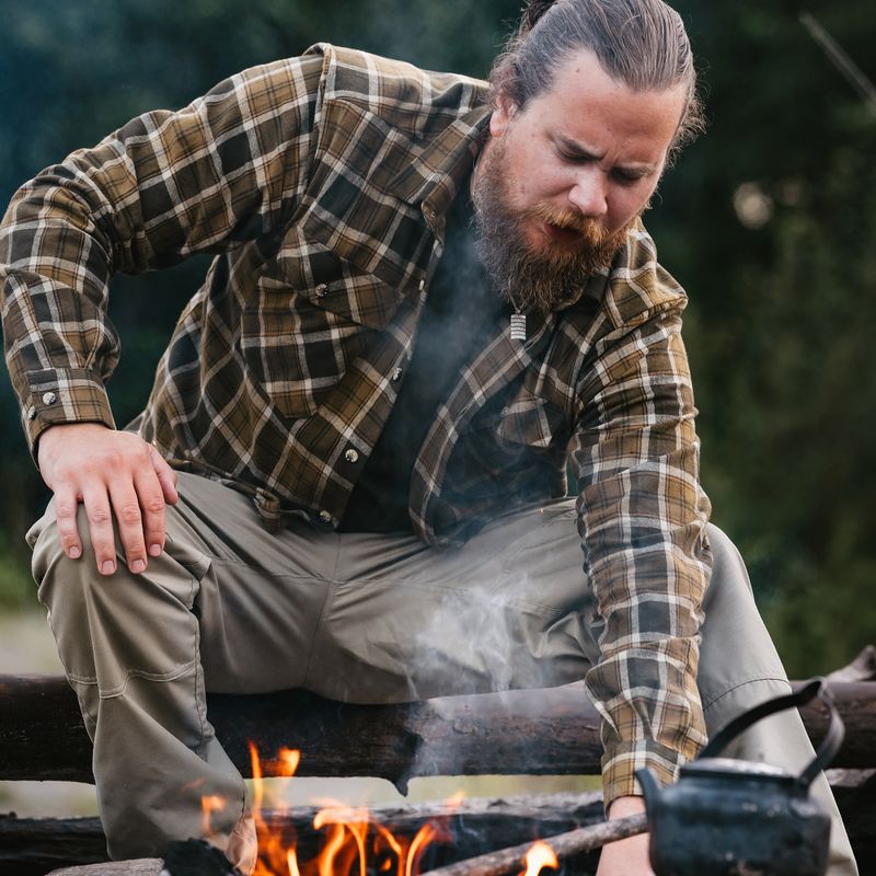 Camicia da uomo Pinewood Härjedalen h.olive/khaki 10