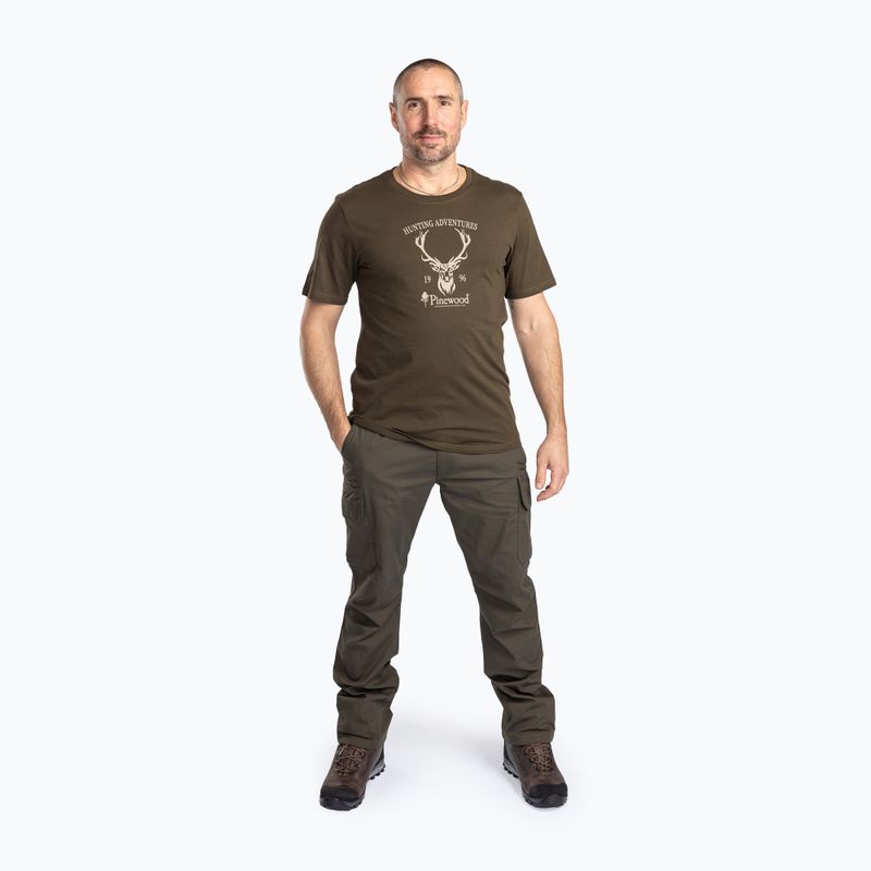Maglietta verde Pinewood Red Deer da uomo 2