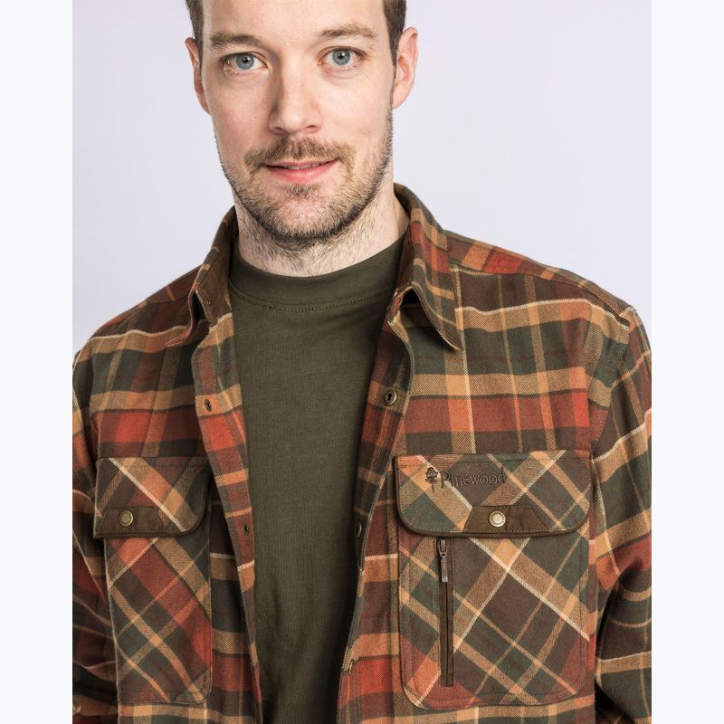 Camicia Pinewood Prestwick Exclusive da uomo d.verde/terracotta 5