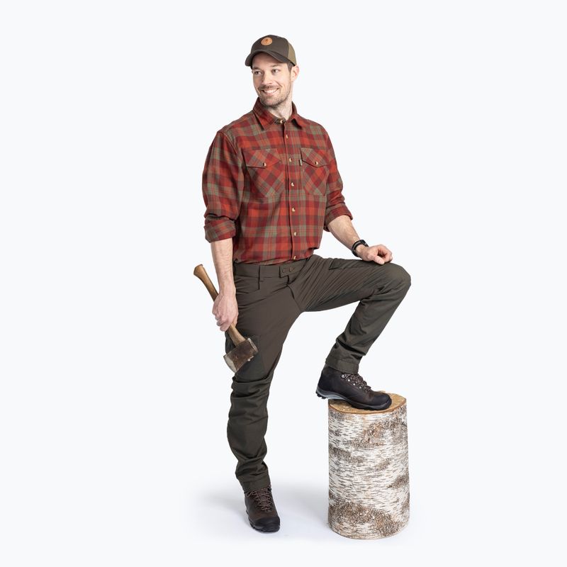 Camicia Pinewood da uomo Härjedalen terracotta/verde 2