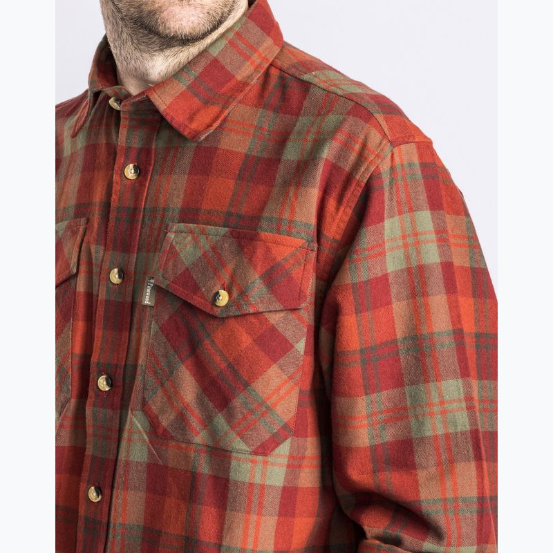 Camicia Pinewood da uomo Härjedalen terracotta/verde 6