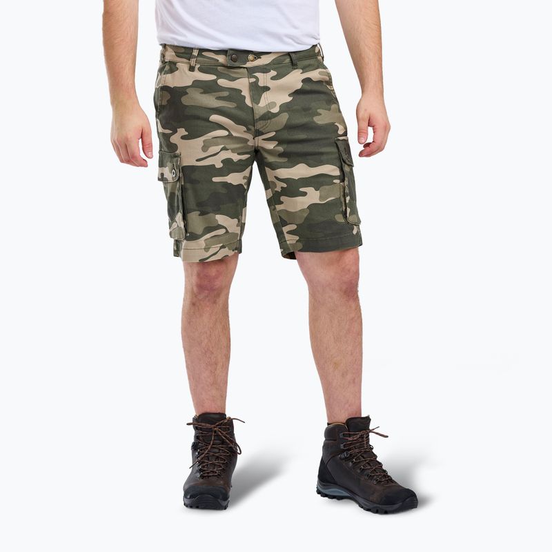 Pantaloncini da trekking Pinewood Värnamo Serengeti kaki camou da uomo