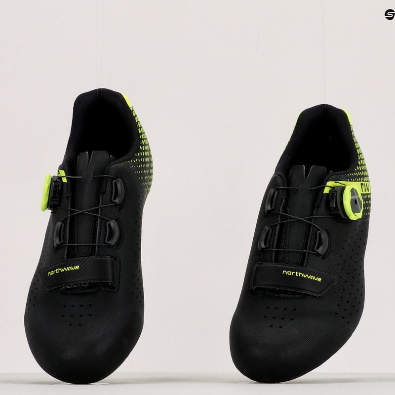 Northwave Core Plus 2 scarpe da strada uomo nero/giallo fluo 12