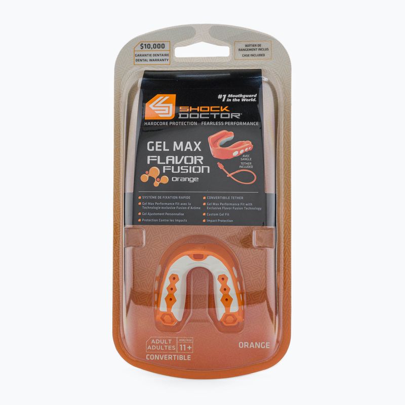 Shock Doctor Gel Max Flavor Fusion arancione per la protezione delle mascelle