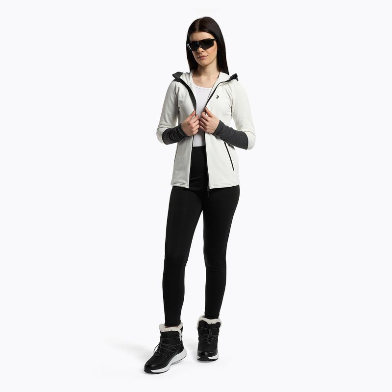 Peak Performance W Rider Zip Hood donna bianco sporco 2