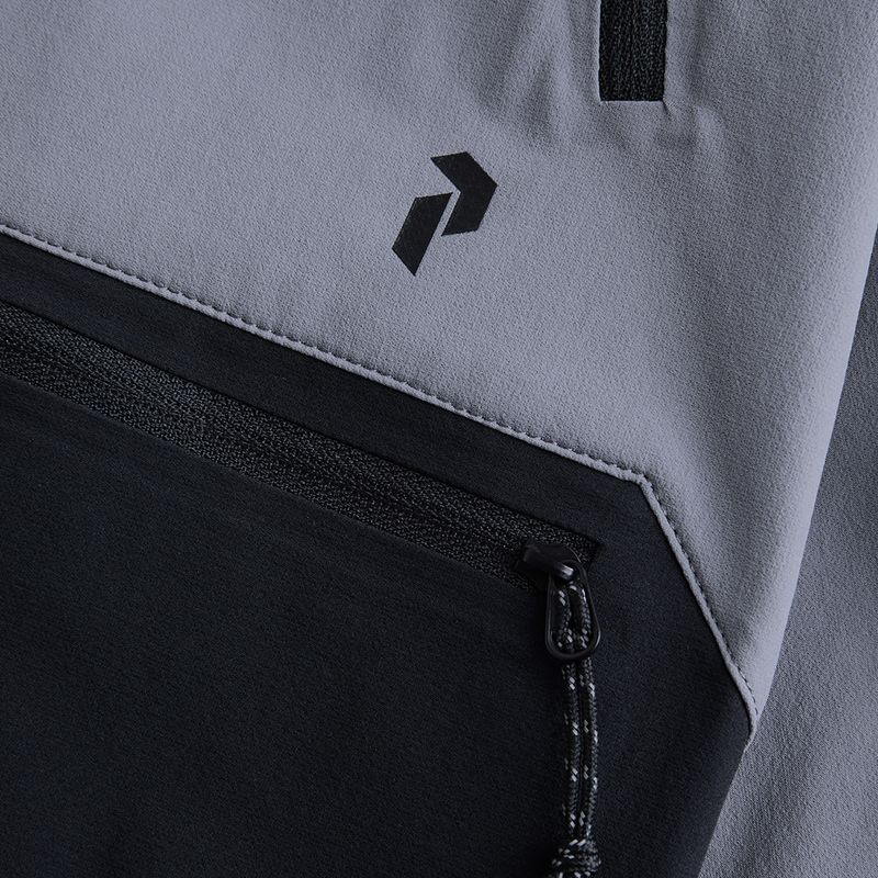 Pantaloncini Peak Performance Stretch Trek da uomo, grigio/nero, silenziosi 5