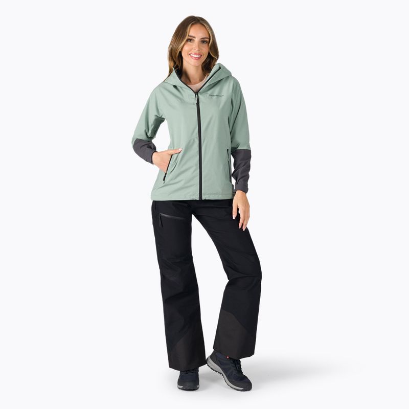 Giacca antipioggia Peak Performance Nightbreak da donna, verde cenerino/grigio movimento 2