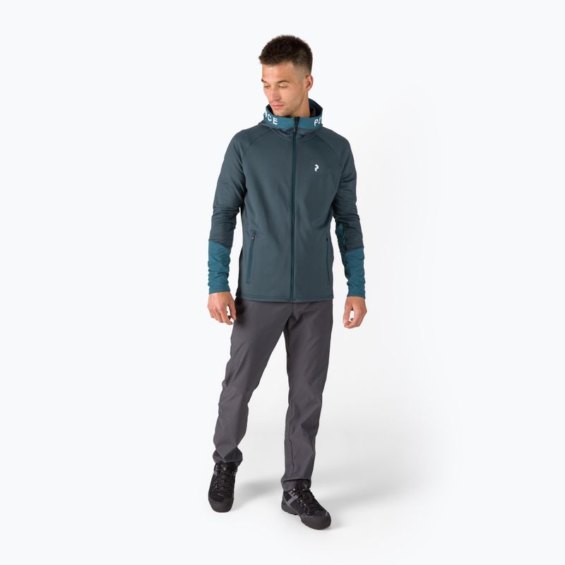 Felpa da uomo Peak Performance Rider Zip Hood blu steel midnight trekking 2