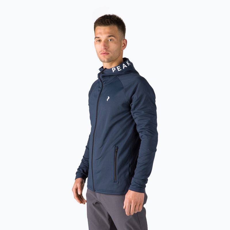 Felpa da uomo Peak Performance Rider Zip Hood 2022 blu shadow trekking