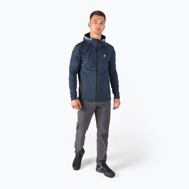 Felpa da uomo Peak Performance Rider Zip Hood 2022 blu shadow trekking 2