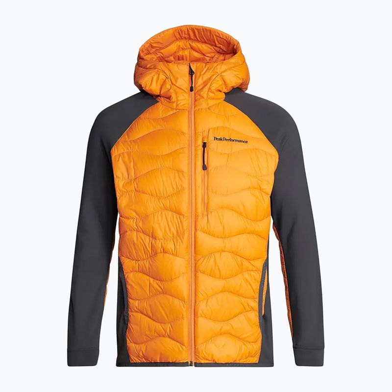 Giacca Peak Performance Helium Down Hybrid Hood arancione da uomo