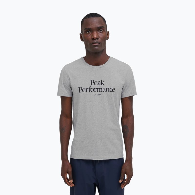 Camicia da trekking Peak Performance Original med grey melange da uomo