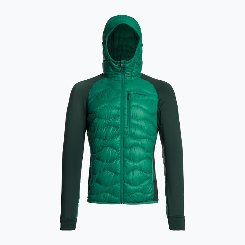 Giacca da uomo Peak Performance Helium Down Hybrid Hood verde edera