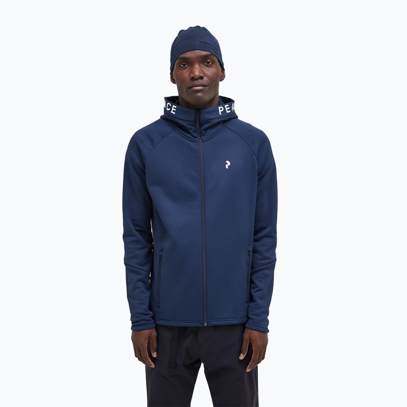 Felpa da trekking da uomo Peak Performance Rider Zip Hood blu ombra
