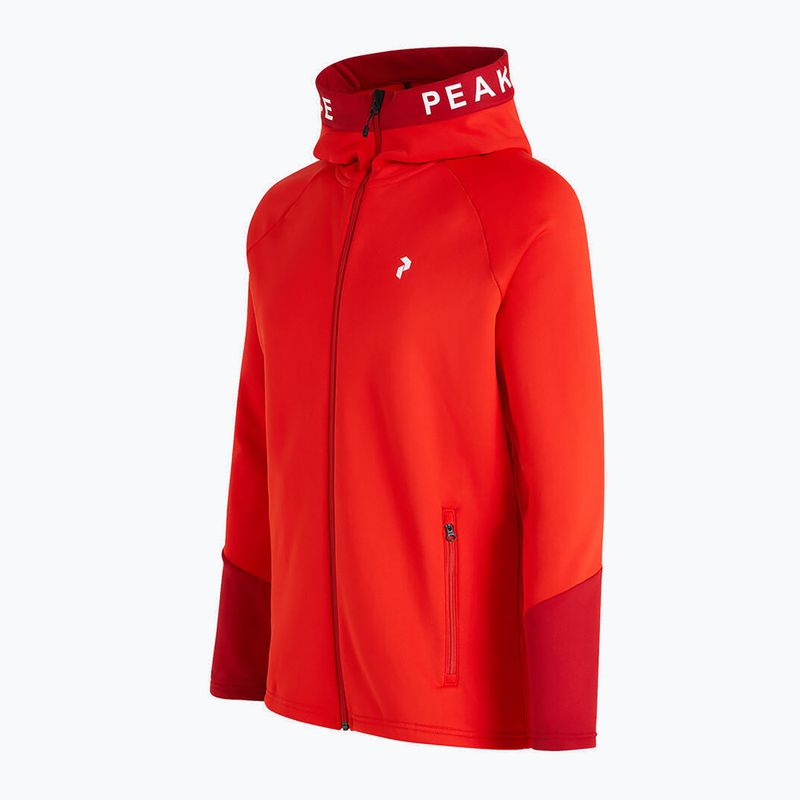 Uomo Peak Performance Rider Zip Hood felpa da trekking rosso racing 2