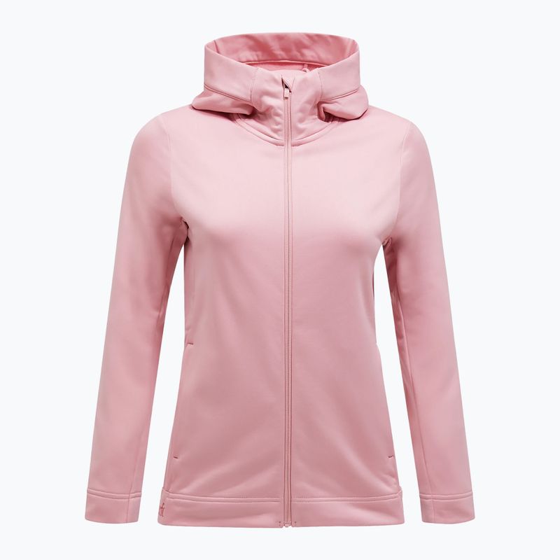 Felpa Peak Performance Rider Tech Zip Hood da donna, colore arancione caldo 4