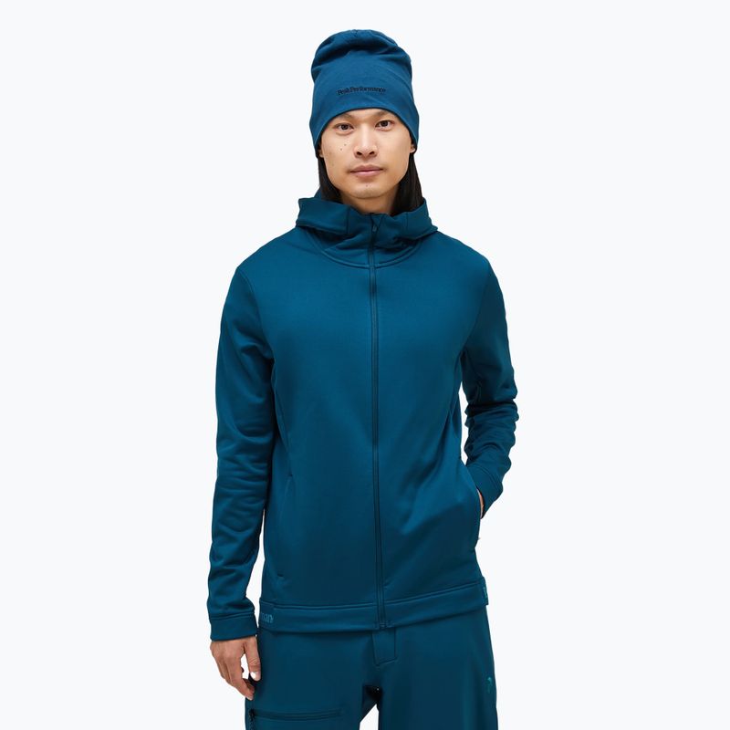 Felpa da uomo Peak Performance Rider Tech Zip Hood b42 infinity teel