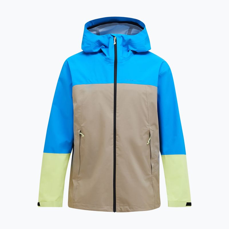 Giacca Peak Performance Trail Hipe Shell da uomo blu brillante/beige/soleggiato 5