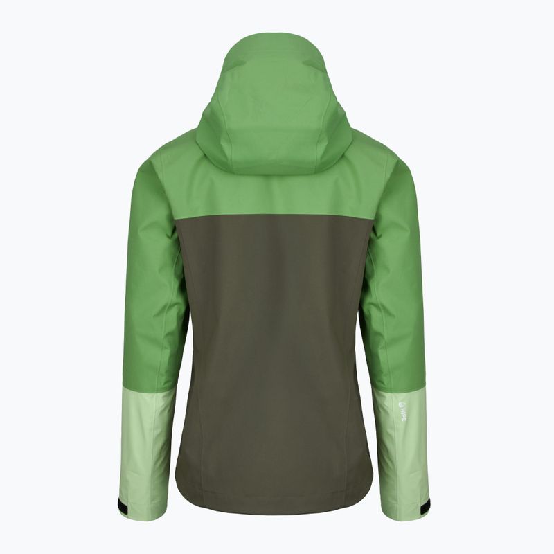 Giacca Peak Performance Trail Hipe Shell da donna, menta piperita, ago di pino e pioggia vivace 2