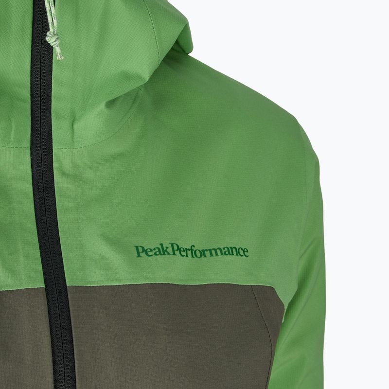 Giacca Peak Performance Trail Hipe Shell da donna, menta piperita, ago di pino e pioggia vivace 3