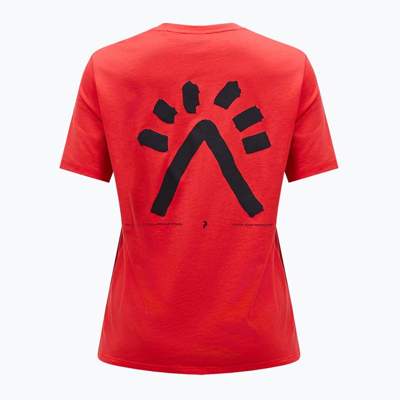 Maglietta Peak Performance Explore Graphic donna rosso brillante 4